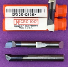 MICRO 100  QFG -250-025-025X  Carbide Face Grooving Bar; .025"; AlTiN🎯Machinist