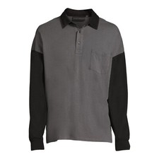 No Boundaries Men's Colorblocked Polo Shirt, Charcoal Sky Size L 42-44 