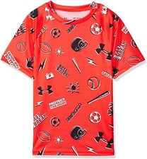 UNDER ARMOUR Boy's Tech Sporty All Over Short Sleeve Shirt YOUTH LARGE / YLG