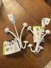 2 -Over The Door Hook Hanger Bathroom Bedroom Storage 4 Prongs White NEW College — photo 4