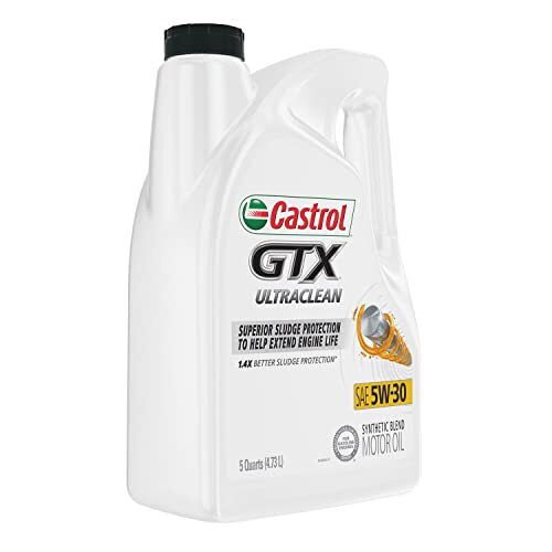 Castrol GTX Ultraclean 5W-30 Synthetic Blend Motor Oil, 5 Quarts 