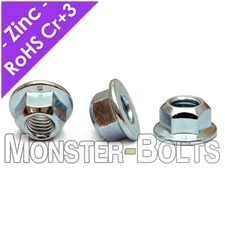 Zinc Hex Flange Prevailing Torque Lock Nuts DIN 6927 Class 8 - M5 M6 M8 M10 M12