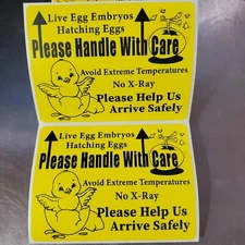 200 Large 4" x 3" Handle with care Hatching Eggs Mailing Shipping Label sticker