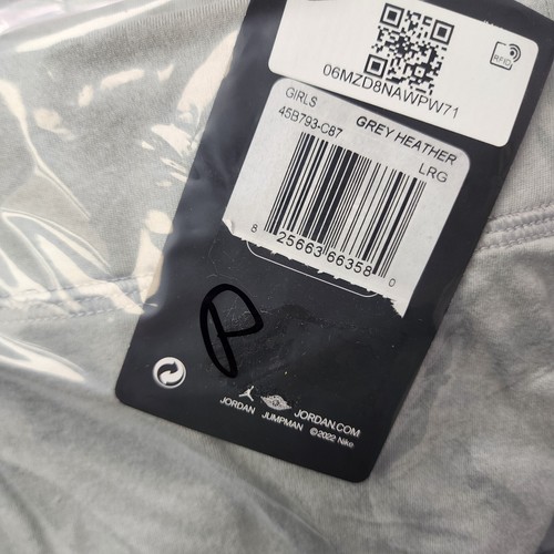 Sz Large Girls Nike Jordan Jumpman Grey Heather Tights 45B793 C87 - NWT - Picture 3 of 7