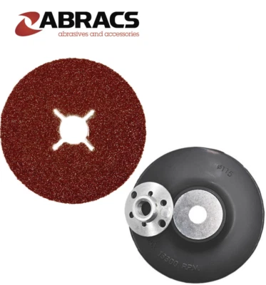 ABRACS Sanding Disc Fibre Discs - Ali Oxide - 100, 115, 178mm - P24 P36 P60 Grit
