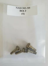 NAS1303-5H Hex Bolt 10-32 X 21/32 Drilled Head Plated Steel - Lot of 4