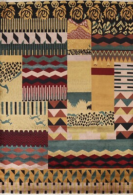 Vegetable Dye Nepalese Oriental Area Rug Hand-knotted Living Room Carpet 8'x10'