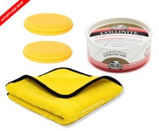 Collinite Double Coat Auto Wachs 476s Set 2 Pads + Buffing Gold Microfasertuch