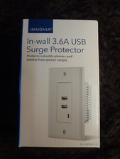 NEW Insignia 2 Outlet In Wall Surge Protector White NS-HW36AS18