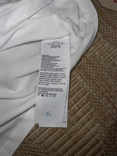 LEVIS Girls Cropped Boxy White Tee, Logo Design, Size 6, NWT - Picture 9 of 9