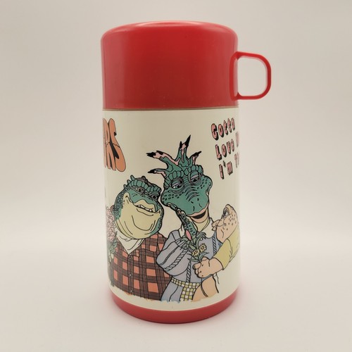 Vintage 1994 Dinosaurs TV Show Lunch Box Red Aladdin Made In USA Father Baby - Picture 9 of 10