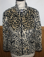 The Childrens Place Jacket Girls XL Spotted Leopard Cheetah Zip Tan Black GUC