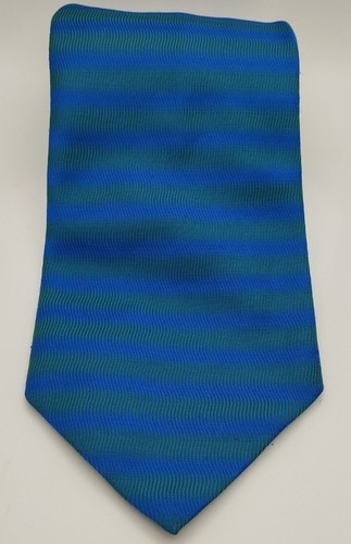 Retro Tie Burton Blue Green Wavy Striped Pattern - Picture 2 of 5