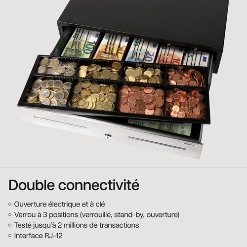 Tiroir-Caisse Safescan HD-4646S – Usage Intensif, 8 Compartiments Monnaie Billet - Picture 3 of 5