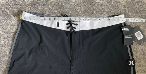 Hurley Mens Size 40 Board Shorts Black Above Knee Embroidered Logo NWT P6 - Picture 4 of 12