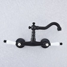 Black Oil Rubbed Brass Kitchen Faucet Bathroom Sink Mixer Tap Wall Mount ssf753
