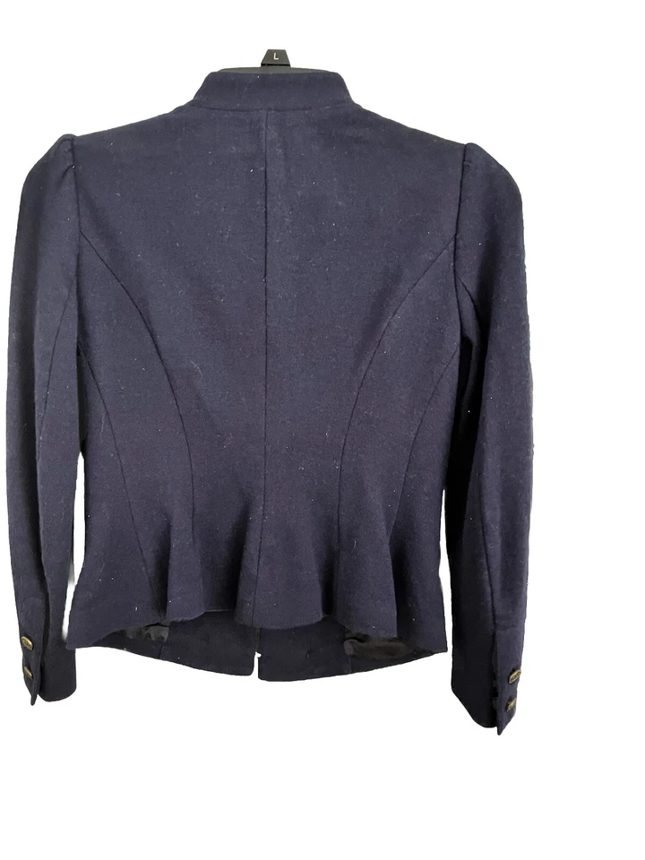 Polo Ralph Lauren Wool Military Blazer Jacket Size 2 Womens Navy Blue C8 - Image 4 of 4