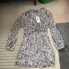 Zara Boho Short Dress Lomg Sleeve Size Small NWT