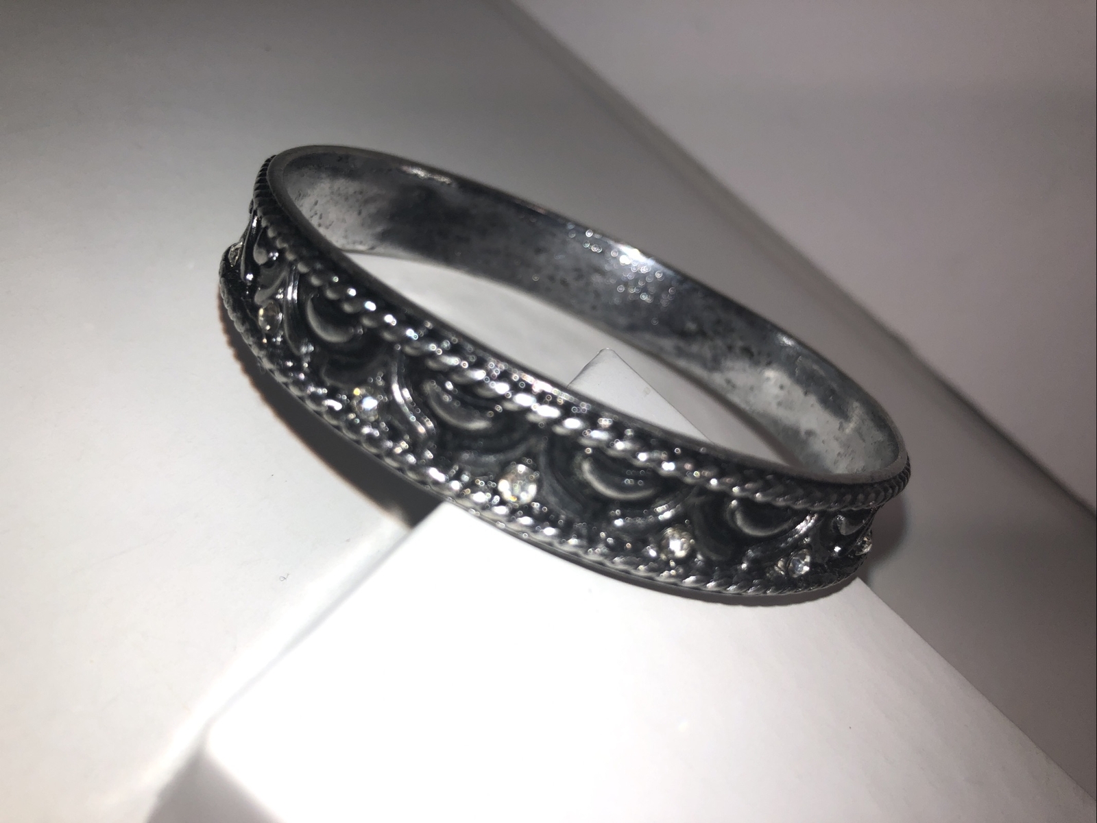 Bangle Bracelet Silver Tone Boho Statement Piece … - image 21