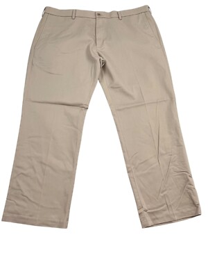 Haggar Clothing Khaki Pants Mens 40x29 Tan Solid Straight Fit Premium No Iron