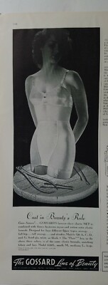 1940 women's Gossard girdle bra garters cast in beauty vintage fashion ad