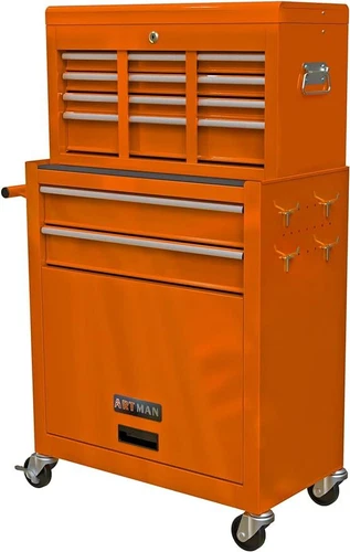 8 Drawer Rolling Tool Chest on Wheel,High Capacity Tool Storage Cabinet Box Cart