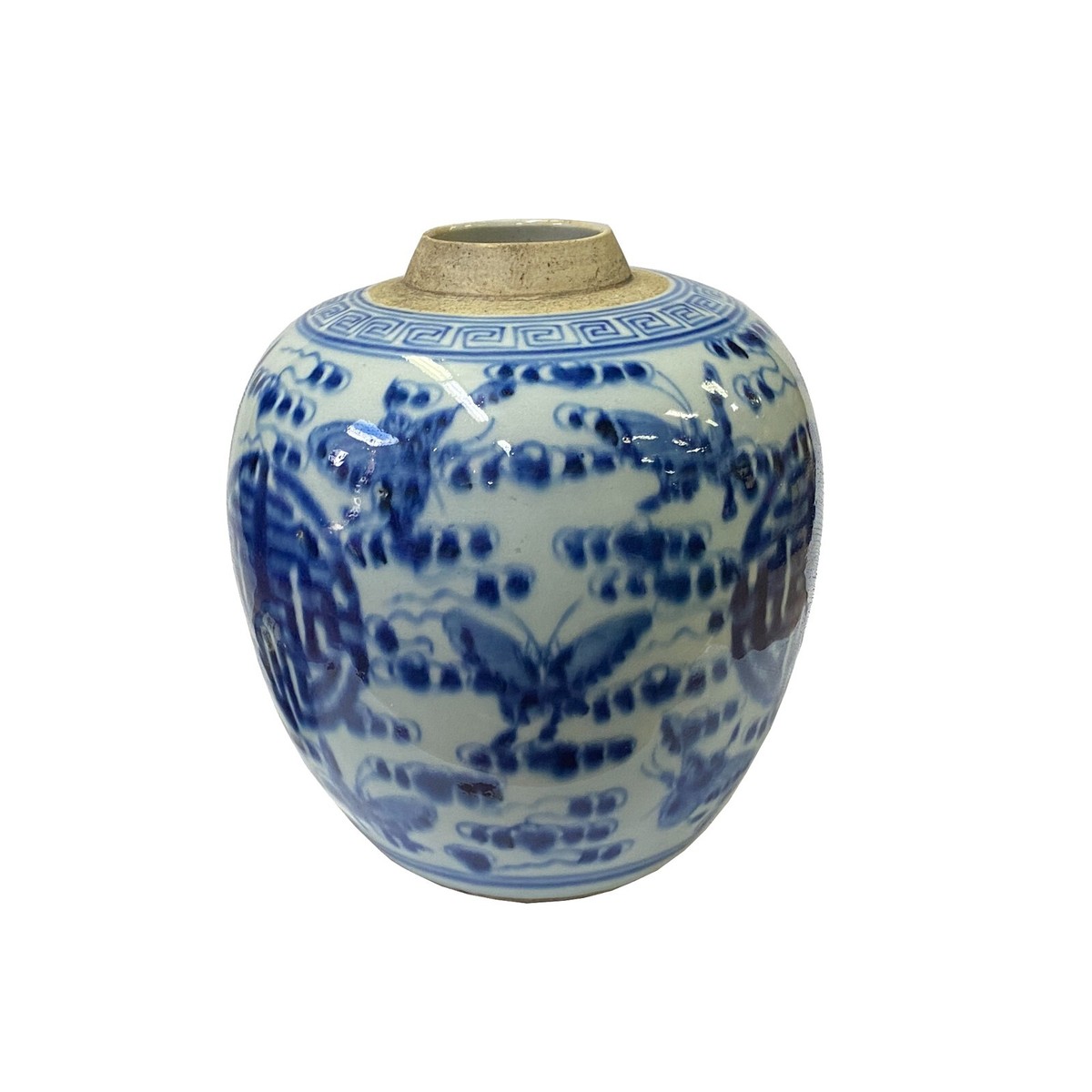 Oriental Handpaint Butterflies Small Blue White Porcelain Ginger Jar ws2310S Oriental Handpaint Butterflies Small Blue White Porcelain Ginger Jar ws2310S