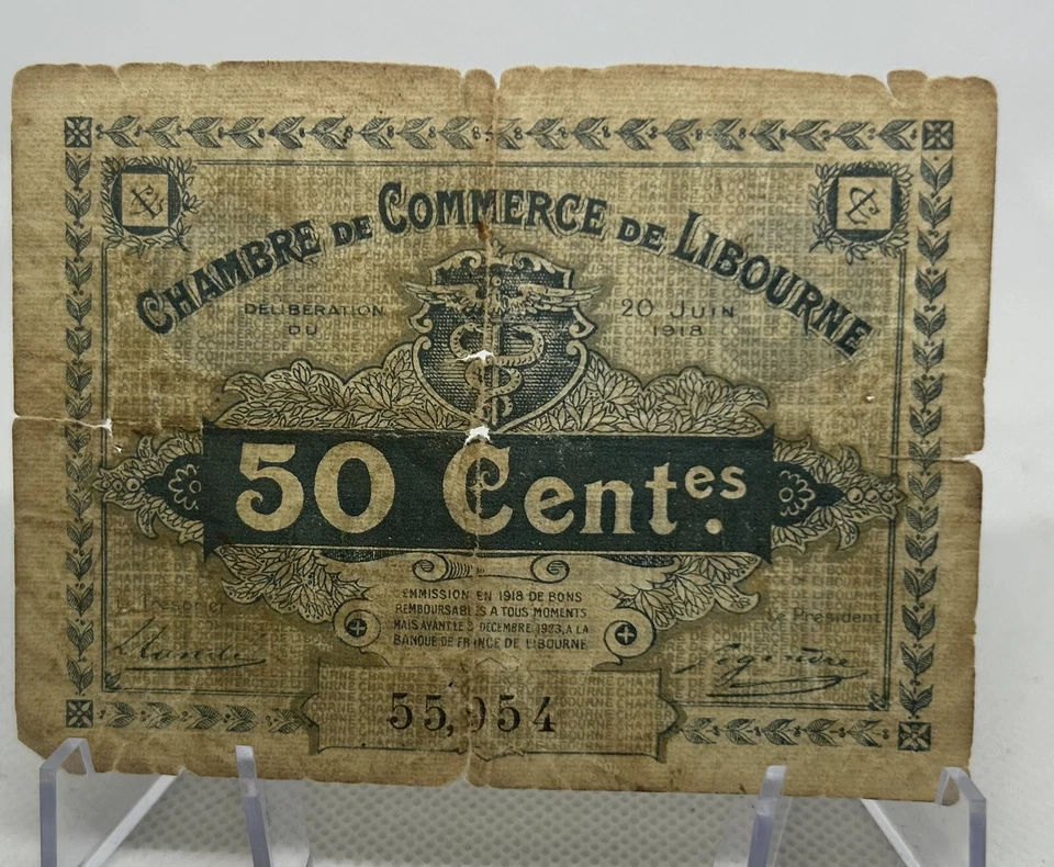 CHAMBRE DE COMMERCE. 0.25 C - 0.50 C and 1 FRANC - 1918 - Image 3 of 4