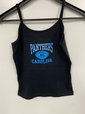 Carolina Panthers NFL Women's (For Her) Football Black Strappy Shirt Size Small
