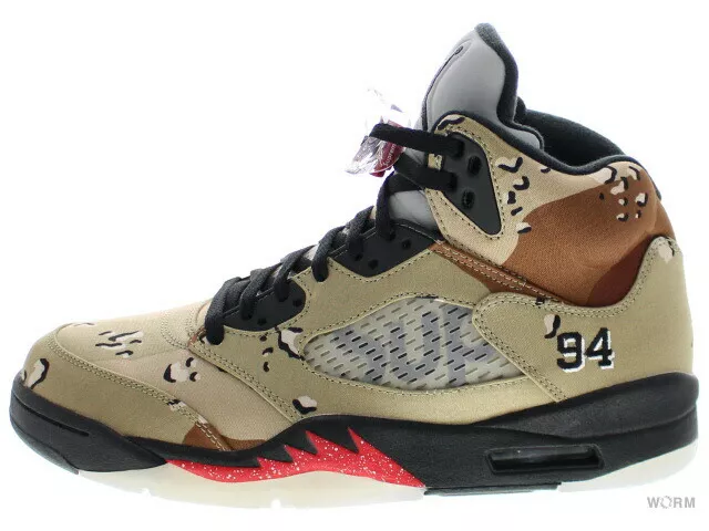 【US9】 AIR JORDAN 5 RETRO SUPREME DESERT CAMO 824371 201【DS】