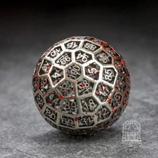 Sage’s Dragonstone Nickel/Blood d100 Hollow Metal Dice| DnD Dungeons and Dragons