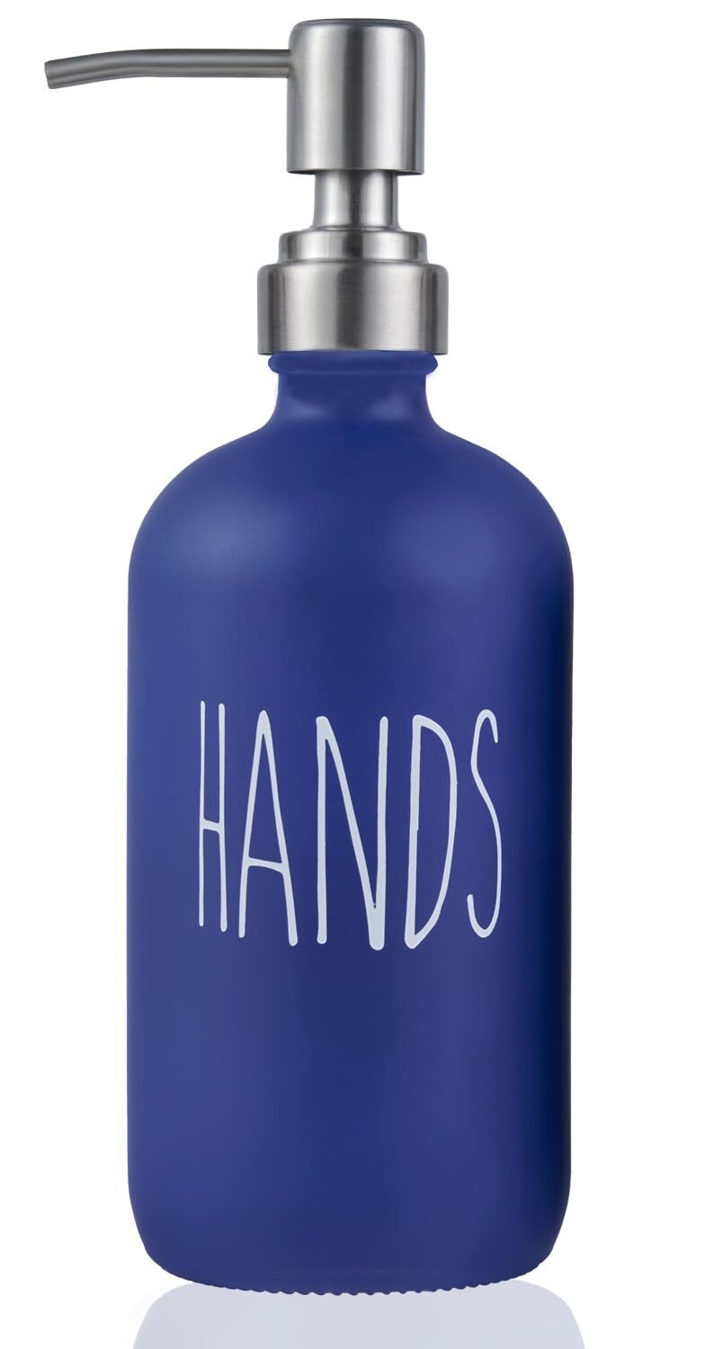 Soap Dispenser,Glass Kitchen Dish Hand Soap Dispenser Stainlees Steel Pump,Re...-image