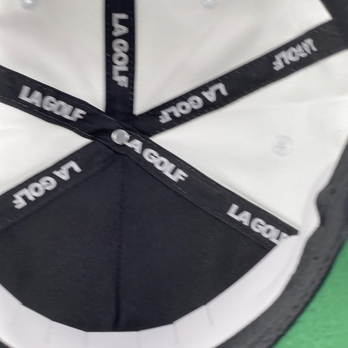 LA GOLF Core 5 Panel Logo Hat Cap White Green Snapback - Picture 13 of 13