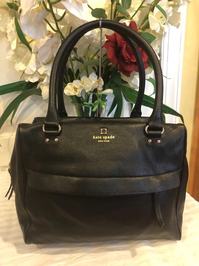 z) Kate Spade black pebbled leather tote bag purse (180 | eBay