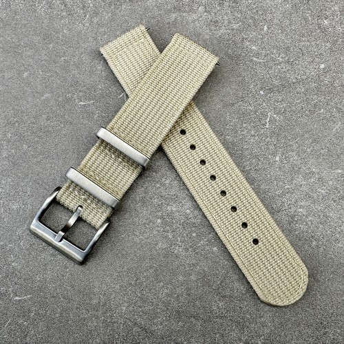 Two Piece NATO Watch Strap Quick Release Premium Ribbed Nylon 20mm 22mm - Picture 12 of 16
