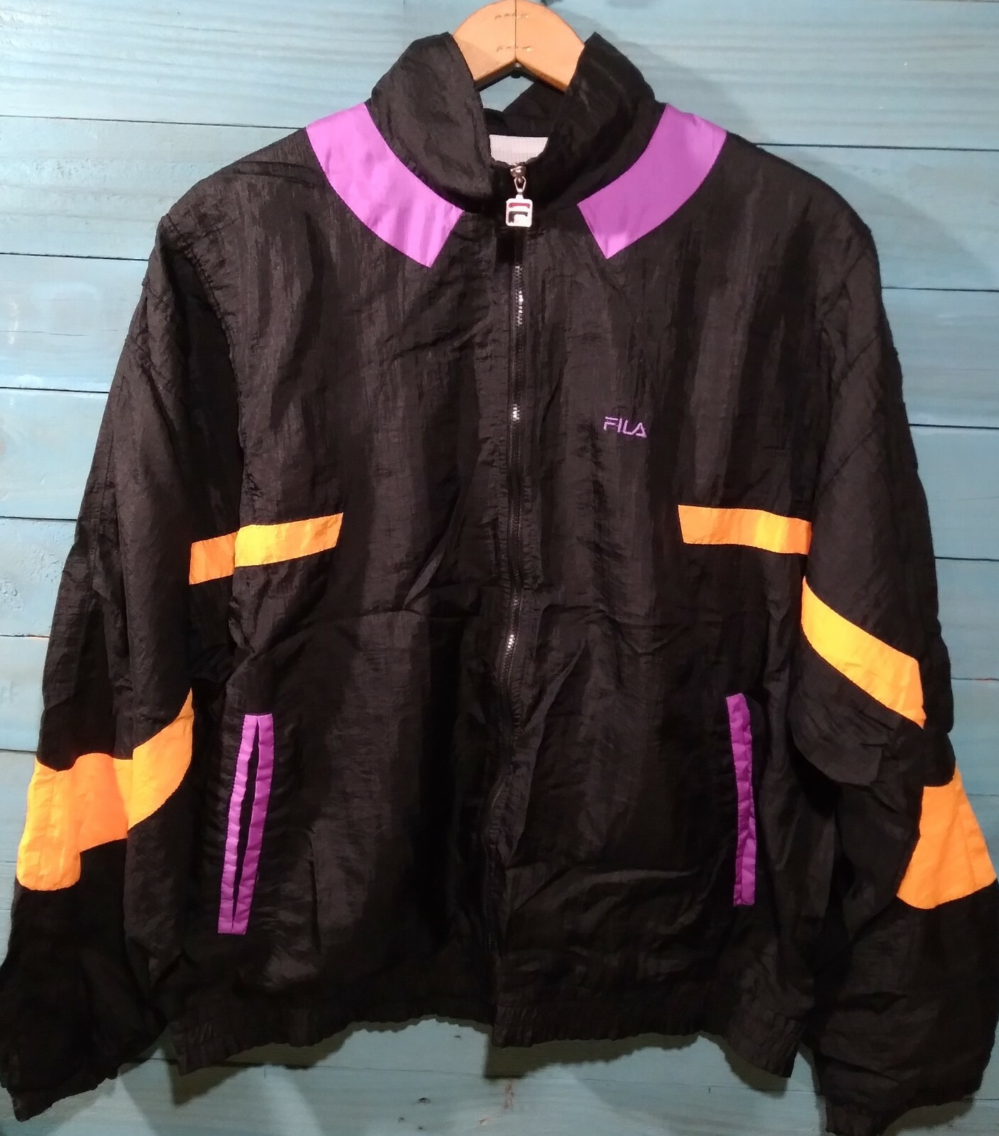 Raro frangivento vintage donna Made In Italy Fila taglia 12 multicolore SPEDIZIONE GRATUITA