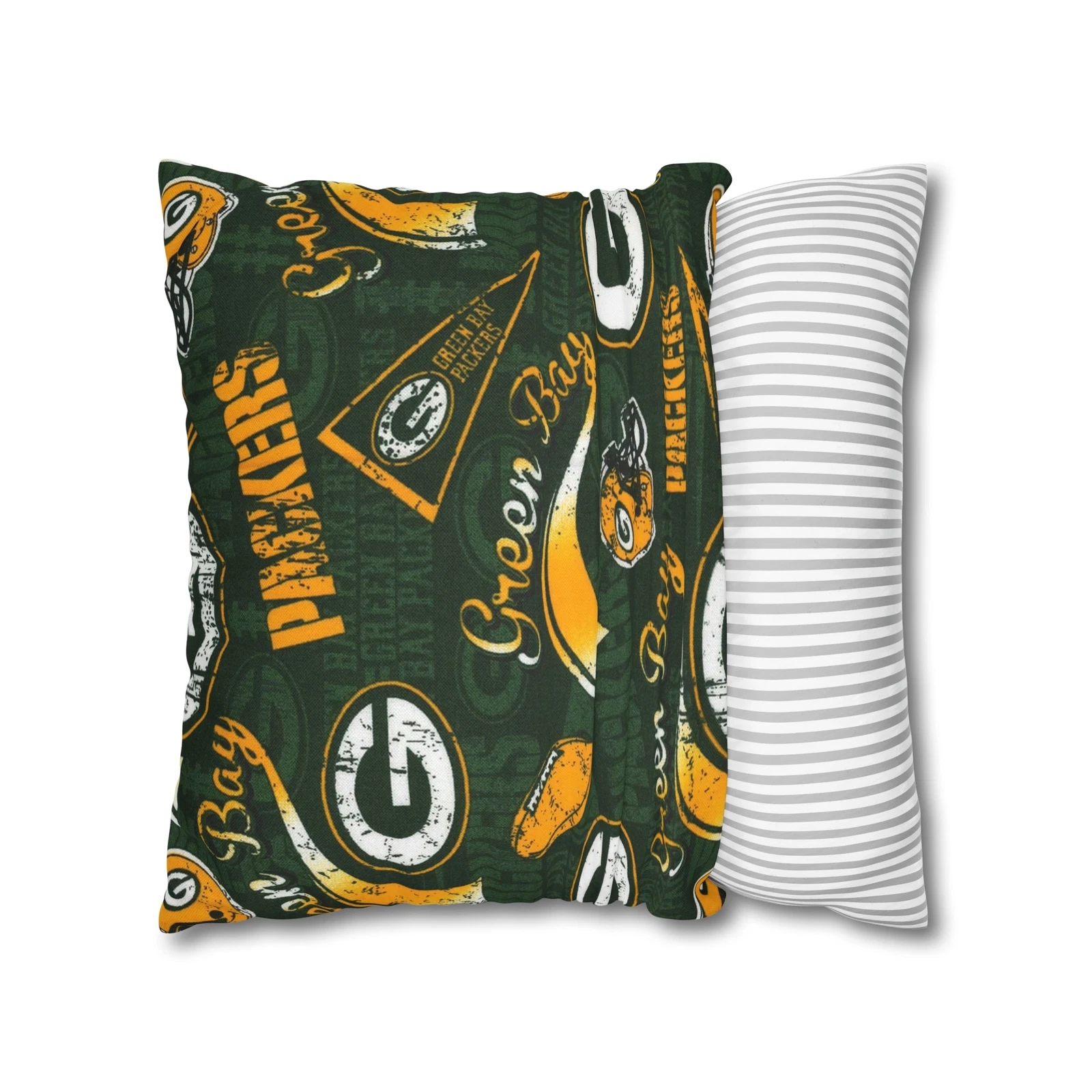 Green Bay Packers Spun Square Throw Pillow