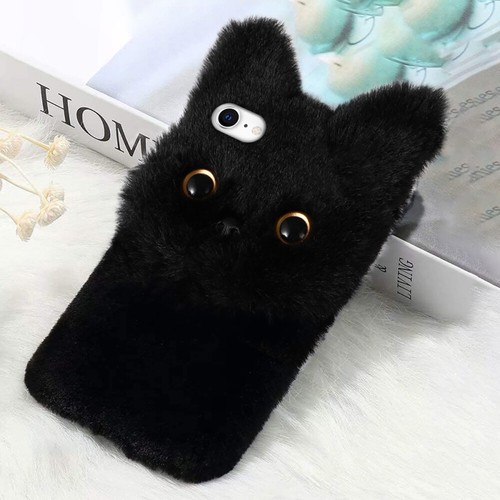 Fluffy Cat Phone Case Shockproof Drop Resistant Phone Cover Warm - 第 4/6 張圖片