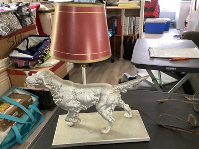 Vintage Old Cast Dog Lamp I'm Calling It a Pointer Of Some Kind