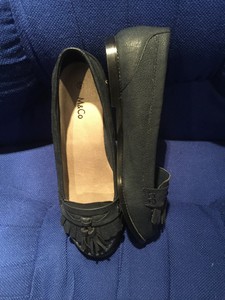 navy moccasins ladies