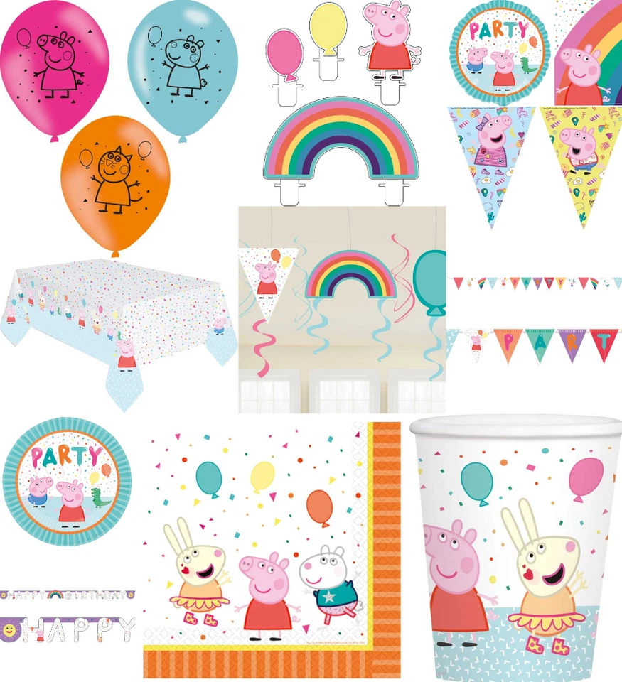 PEPPA PIG Suministros de Fiesta PEPPA PIG Vajilla GLOBOS Decoraciones de Cumpleaños Foto 2 de 2