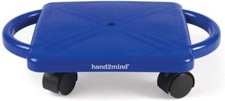 hand2mind Blue Indoor Scooter Board with Safety Handles for Kids Ages 0,