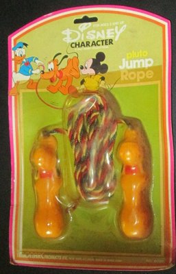 Vintage Disney Prod Character PLUTO figure JUMP ROPE Toy, Monarc Hong Kong MOC