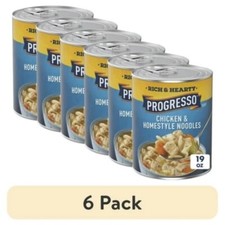  6 pack Progresso Rich  Hearty, Chicken  Homestyle Noodle Canned Soup, 19 oz.
