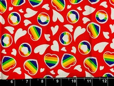 Tina Scrap 9"x21" Rainbow Heart Pride LGBT Flag Love Valentines Cotton Fabric