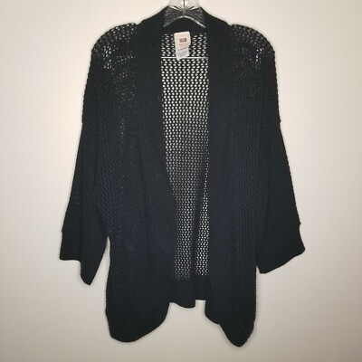 Faded Glory Womens Plus Black Knitted Cardigan Size 18W/20W