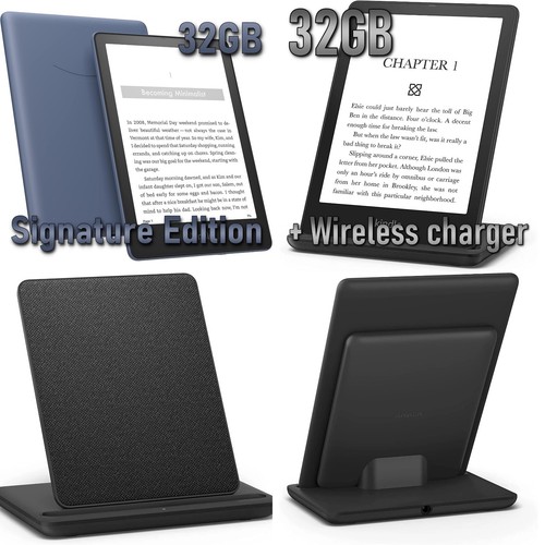 (Denim blue +Wireless charger bundle) Kindle Paperwhite Signature