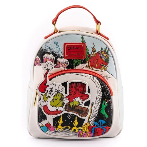 Loungefly Dr. Seuss The Grinch Chimney Thief Damen Schultertasche mit doppeltem Riemen - Bild 1 von 6
