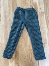 Vintage Wool Checkered Green and Blue Pants No Tag No Size Fits Small