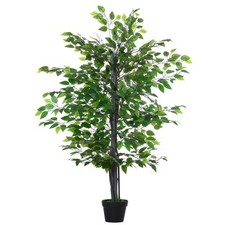 Outsunny Albero Baniano Artificiale, Pianta Finta Interno ed Esterno Alta 145cm